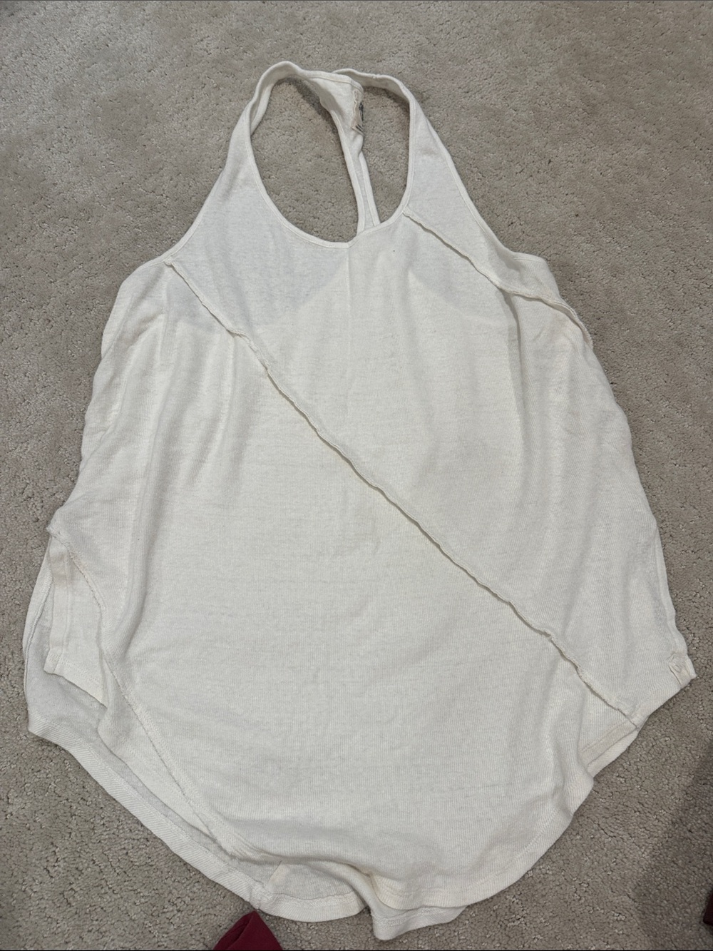 Free People Cream Racerback Tank Top